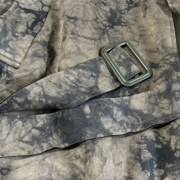 Anthropologie Roxie Suede Tie Dye Trench Coat Size Small - Picture 8 of 12